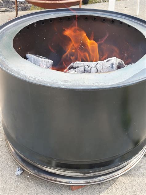  . . Diy smokeless fire pit 55 gallon drum